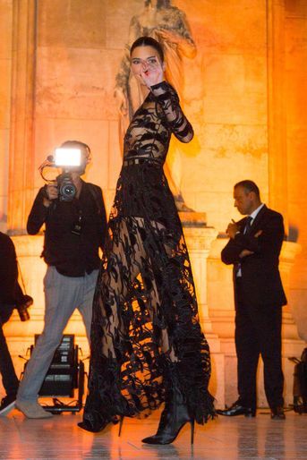 Kendall Jenner à la soirée Longchamp, à l'Opéra Garnier, à Paris, mardi 11 septembre