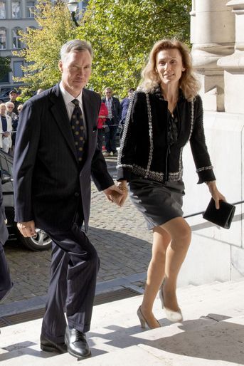 Le prince Guillaume de Luxembourg et sa femme la princesse Sibilla à Laeken, le 8 septembre 2018