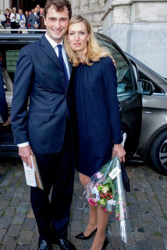 Le prince Amedeo de Belgique et sa femme la princesse Elisabetta à Laeken, le 8 septembre 2018