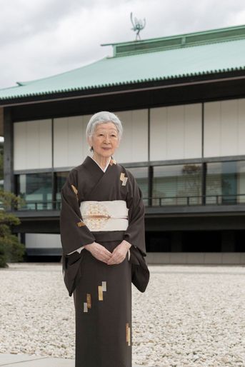 L&#039;impératrice Michiko du Japon au Palais impérial à Tokyo, le 12 octobre 2018