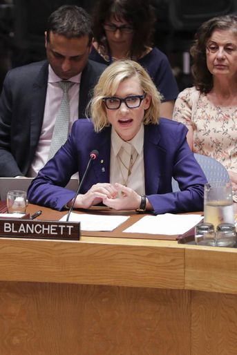 Cate Blanchett à l&#039;ONU, à New York, mardi 28 août