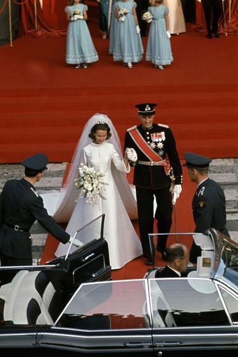 Le mariage d’Harald et Sonja à la Cathédrale d’Oslo, le 28 août 1968.
