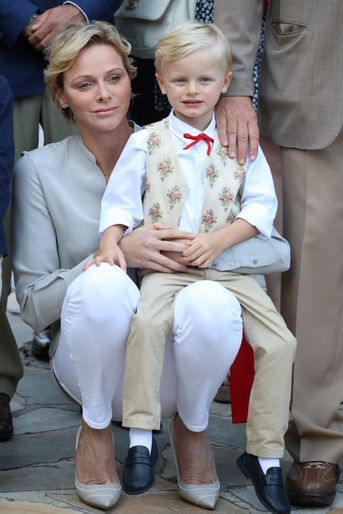 Le prince Jacques avec la princesse Charlène de Monaco, à Monaco le 31 août 2018