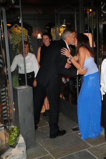 George Clooney au restaurant &quot;Il Gatto Nero&quot; à Cernobbio, le 3 août 2018