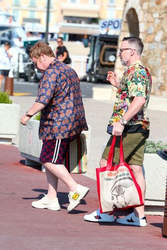 Elton John avec sa famille et des amis sur la Côte d'Azur en juillet 2018