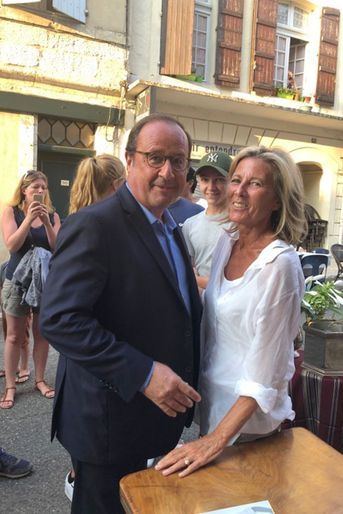 François Hollande et Claire Chazal lundi à  Lectoure dans le Gers.