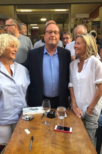 François Hollande et Claire Chazal lundi à Lectoure dans le Gers.