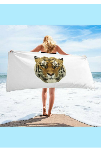Serviette de plage rectangulaire avec tête de tigre, 59.99€Voir l'épingle<br />
