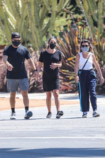 Lea Michele avec son mari Zandy Reich et sa mère Edith à Los Angeles le 20 juillet 2020