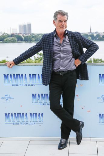 Pierce Brosnan le 12 juillet 2018 à Hambourg pour &quot;Mamma Mia 2&quot;