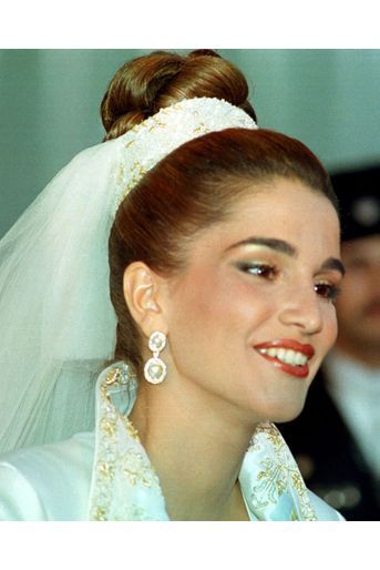 Rania Al-Yassin le jour de son mariage avec le prince Abdallah de Jordanie, le 10 juin 1993