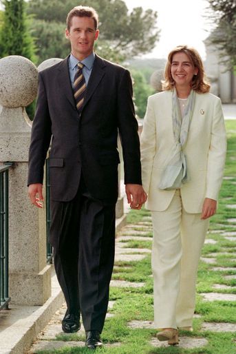 Inaki Urdangarin et la princesse Cristina d'Espagne, le jour de l'annonce de leurs fiançailles, le 3 mai 1997
