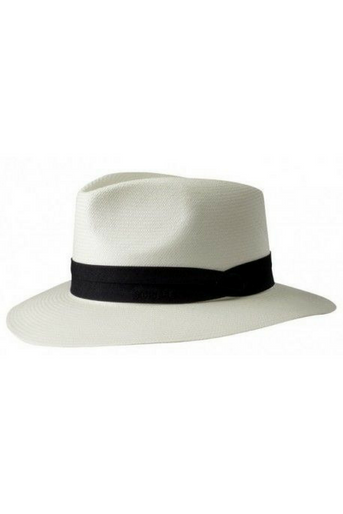 Chapeau de paille Stetson Traveler genre Panama blanc fabriqué main avec ruban en tissu, 259€Voir l'épingle<br />
