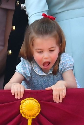 La princesse Charlotte au balcon du Palais de Buckingham, le 9 juin 2018.