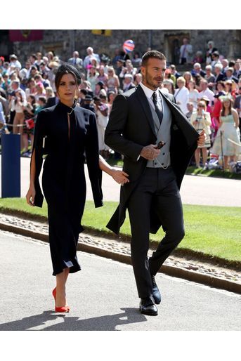 Le couple Victoria et David Beckham au mariage du prince Harry et de Meghan Markle.