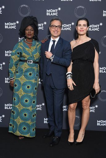 Charlotte Casiraghi avec Khadja Nin et Nicolas Baretzki à la soirée Montblanc à Cannes, le 16 mai 2018.