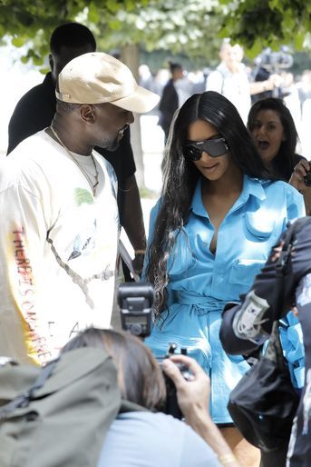 Kanye West et Kim Kardashian au défilé homme Louis Vuitton jeudi 21 juin à Paris