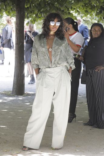 Naomi Campbell au défilé homme Louis Vuitton jeudi 21 juin à Paris