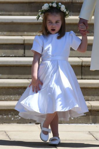 La princesse Charlotte de Cambridge dans sa robe Givenchy de demoiselle d&#039;honneur, le 19 mai 2018 