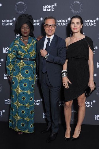 Khadja Nin, Nicolas Baretzki et Charlotte Casiraghi à la soirée Montblanc à Cannes, le 16 mai 2018.
