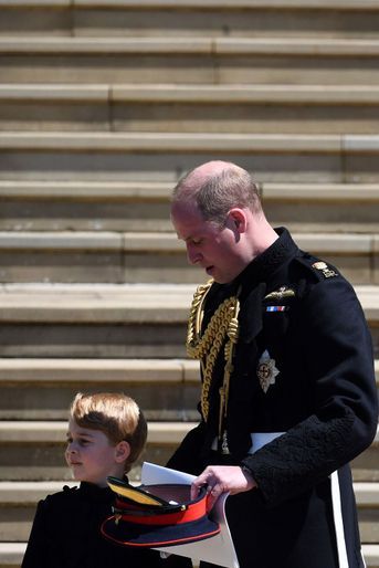 George habillé comme son père et son oncle au mariage de Meghan et Harry, le 19 mai 2018.