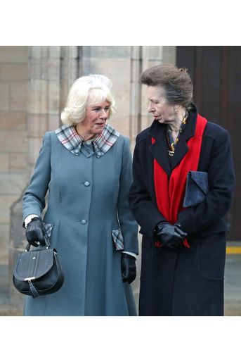Camilla Parker-Bowles, duchesse de Cornouailles, et la princesse Anne à Aberdeen en Ecosse, le 14 janvier 2020