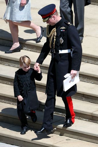 George habillé comme son père et son oncle au mariage de Meghan et Harry, le 19 mai 2018.