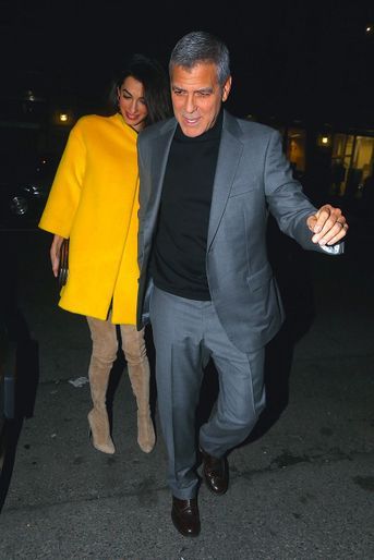 Amal et George Clooney à Soho, New York, vendredi 6 avril