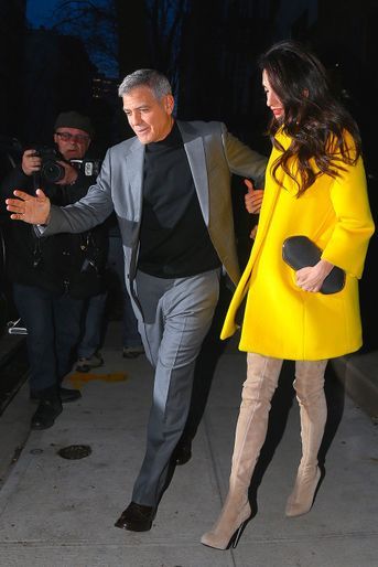 Amal et George Clooney à Soho, New York, vendredi 6 avril