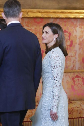 La reine Letizia et le roi Felipe VI d&#039;Espagne à Madrid, le 20 avril 2018