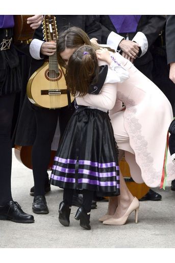 La reine Letizia d&#039;Espagne à Alcala de Henares, le 23 avril 2018