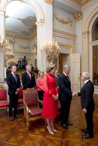 La reine Mathilde et le roi des Belges Philippe au Palais royal à Bruxelles, le 9 janvier 2020