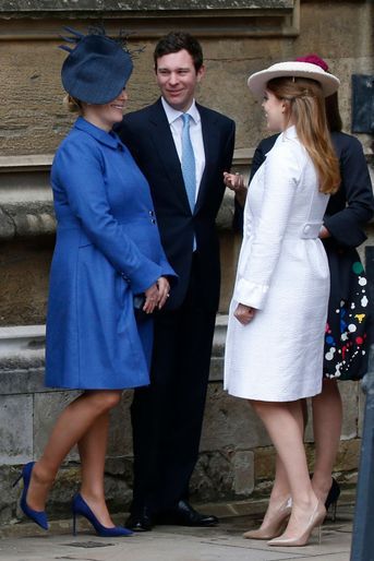Zara Phillips et les princesses Beatrice et Eugenie d&#039;York à Windsor, le 1er avril 2018
