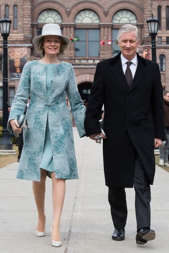 La reine des Belges Mathilde en Esmeralda Ammoun à Toronto, le 14 mars 2018