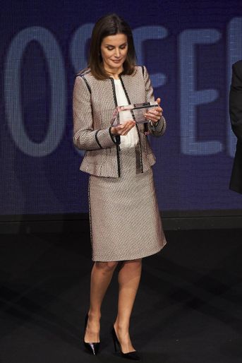 La reine Letizia d&#039;Espagne à Madrid, le 13 mars 2018