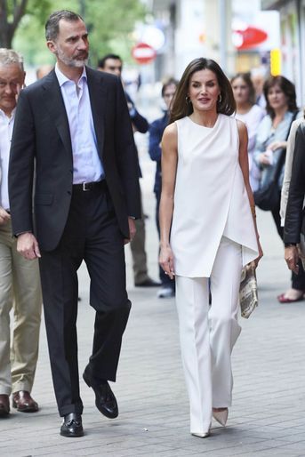 La reine Letizia et le roi Felipe VI d'Espagne à Madrid, le 17 mai 2018