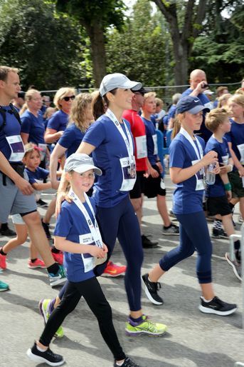 La princesse Mary de Danemark et ses enfants à la Royal Run à Copenhague, le 21 mai 2018