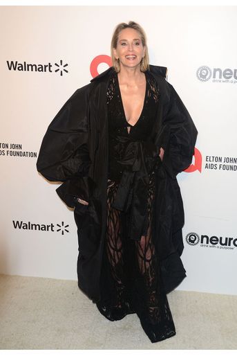 Sharon Stone lors de la soirée d'Elton John contre le sida à Los Angeles le 9 février 2020. 