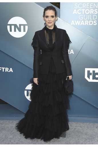 Winona Ryder en Christian Dior lors des Screen Actors Guild Awards à Los Angeles, le 19 janvier 2020.  