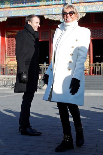 Emmanuel et Brigitte Macron à la Cité interdite de Pékin.