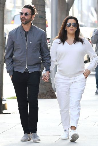 Eva Longoria et José Antonio Baston dans les rues de Los Angeles, le 11 février 2018.