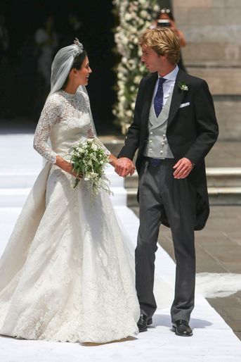 Alessandra de Osma et le prince Christian de Hanovre, le jour de son mariage, à Lima le 16 mars 2018
