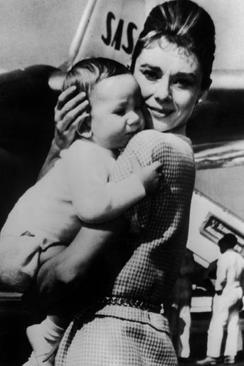 Audrey Hepburn et son fils en 1960