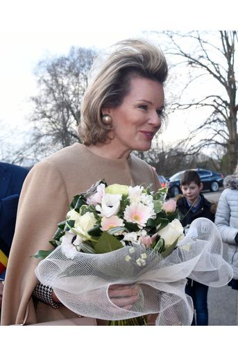 La reine des Belges Mathilde à Racour dans la province de Liège, le 15 janvier 2020