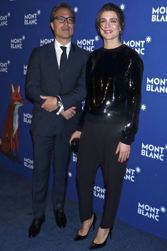 Charlotte Casiraghi à New York avec Nicolas Baretzki, président-directeur général de Montblanc, le 4 avril 2018