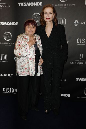 Agnès Varda et Isabelle Huppert à la 12ème cérémonie des Globes de Cristal