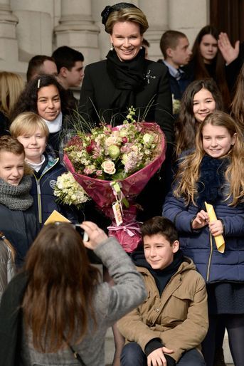 La reine des Belges Mathilde à Bruxelles, le 20 février 2018