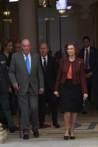 L&#039;ex-roi Juan Carlos d&#039;Espagne et l&#039;ex-reine Sofia à Madrid, le 19 février 2018