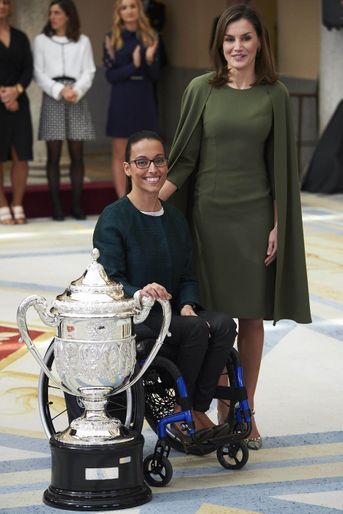 La reine Letizia d&#039;Espagne à Madrid, le 19 février 2018