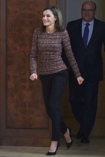 La reine Letizia d&#039;Espagne à Madrid, le 27 février 2018